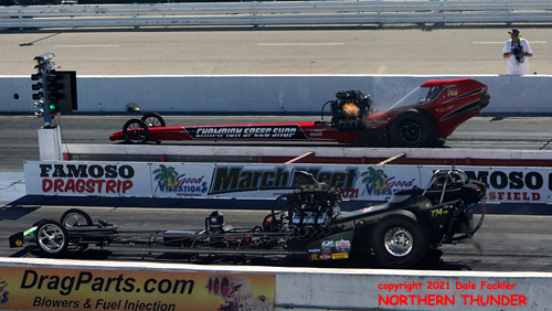 Jim Murphy - AA/FD - #774 - 'WW III' (near lane) vs 
Adam Sorokin - AA/FD - #766 - 'Champion Speed Shop Special'